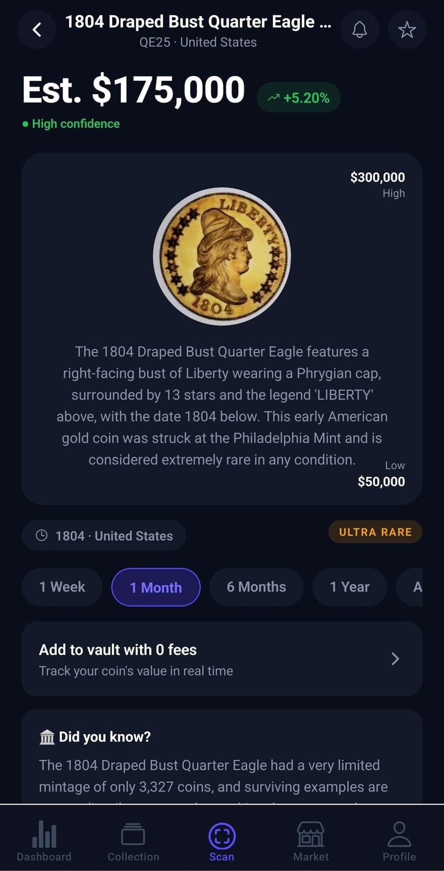 Aurent identification result for a 2019-P Jefferson Nickel with value estimate